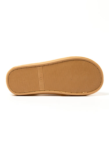 Chaussons fourrés chauds en suédine Camel