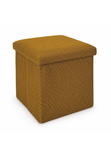 Pouf coffre pliable carré en mesh ATOME Jaune
