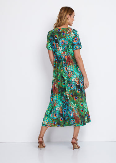 Robe longue décolleté effet cache-coeur Imp Vert