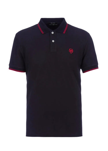 Polo manches courtes détails contrastés Marine
