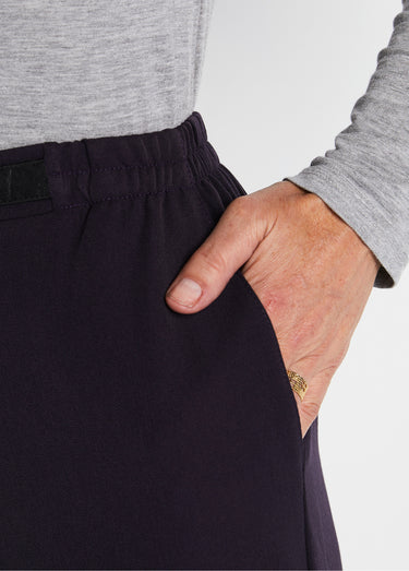 Pantalon infroissable taille semi élastiquée Prune