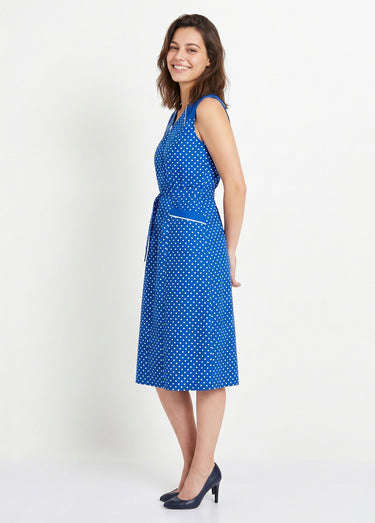 Tablier zippé sans manches carreaux vichy Bleu