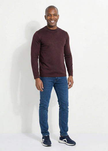 Pull en fine maille avec col montant Marron