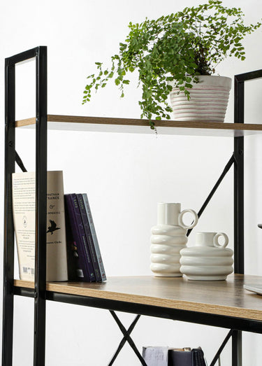 Bureau industriel métal et décor bois Bois Clair