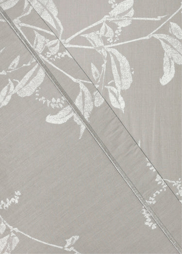 Parure de lit 4 pièces percale avec drap plat, pochoir Gris