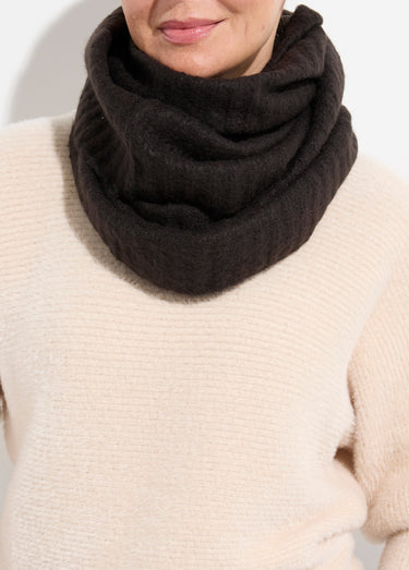 Tour de cou snood en maille mousseuse Noir