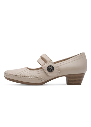 Escarpins confort en cuir façon babies Beige