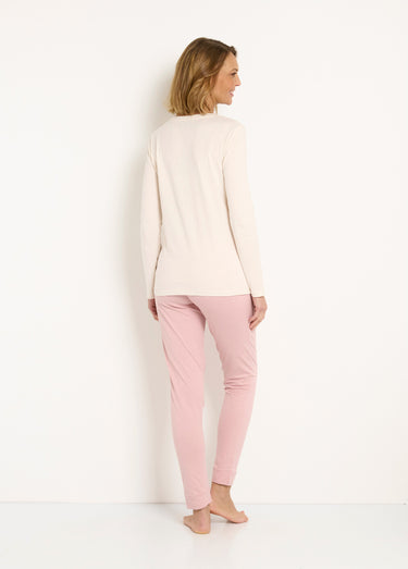 Pyjama manches longues maille Rose