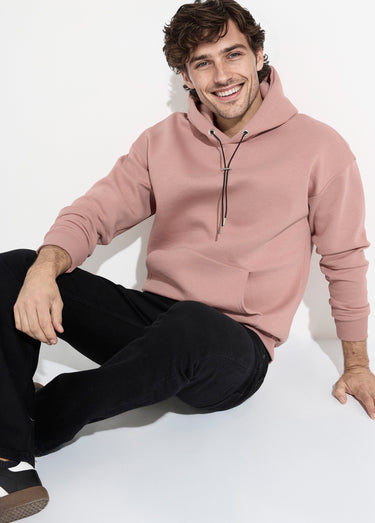 Sweat shirt à capuche et poche kangourou Vieux Rose