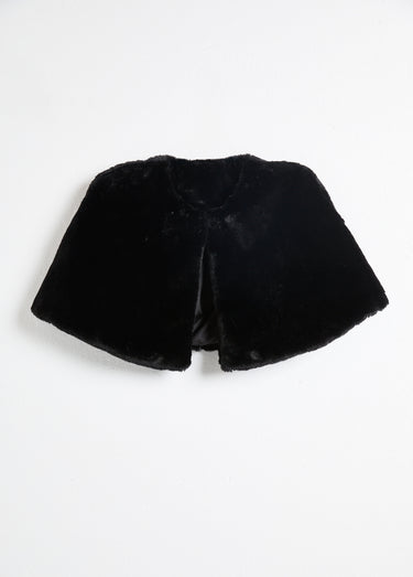 Étole couvre-épaules en fausse fourrure Noir