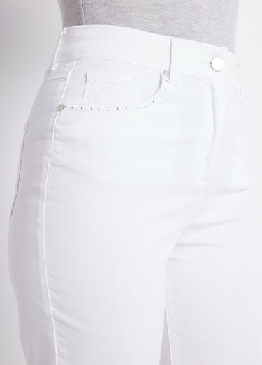 Pantalon droit coton stretch 5 poches Blanc