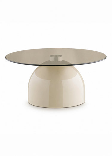 Table basse verre et métal RAVELLO Beige/Gris