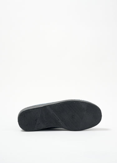 Chaussons montants zippés fourrés largeur confort Bleu Jean