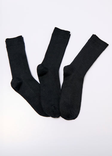 Lot de 3 Chaussettes fines à côtes Noir Lot 3