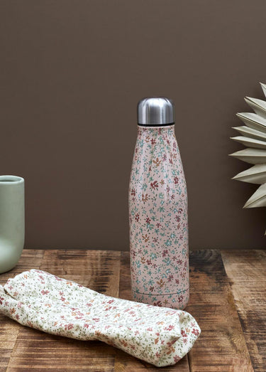 Gourde isotherme inox décor pastel Rose