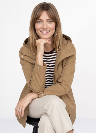 Veste coupe vent imperméable col montant Camel