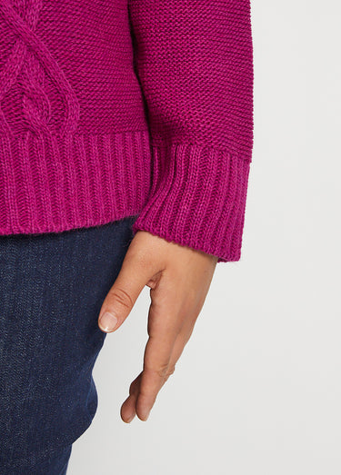Pull  style irlandais Cassis