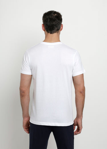 T-shirt col V manches courtes assortis Blanc