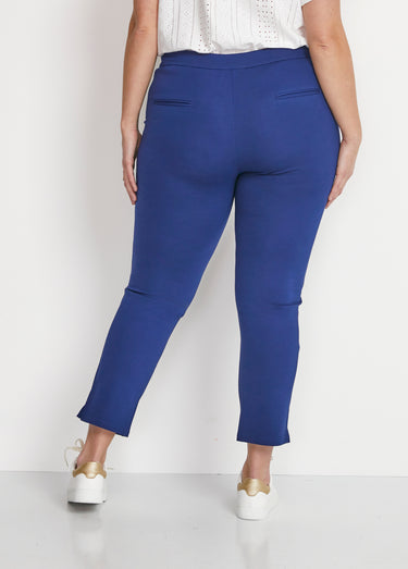 Pantalon droit 7/8ème maille milano Bleu Marine
