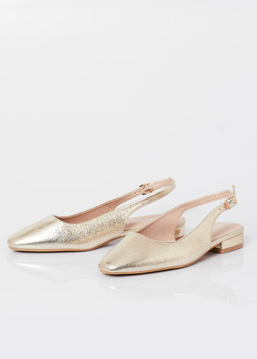 Ballerines bride slingback, bout amande Dore