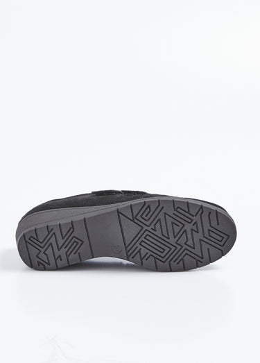 Baskets scratchées largeur confort cuir Noir