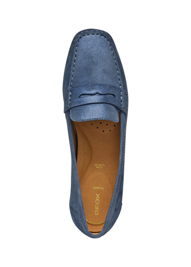 Mocassins chic cuir semelle fine Bleu Marine