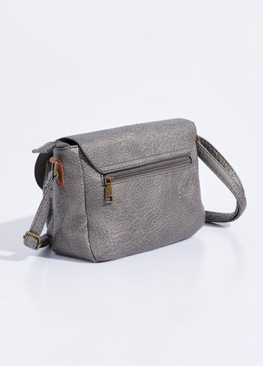 Sac besace simili cuir avec bandoulière Bronze