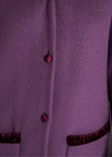 Peignoir robe de chambre long molleton Courtelle® Prune