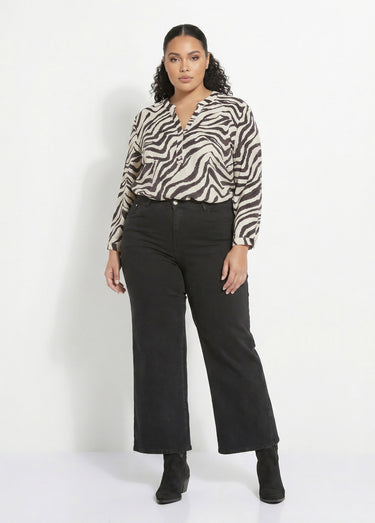 Jean 5 poches extensible coupe large Noir