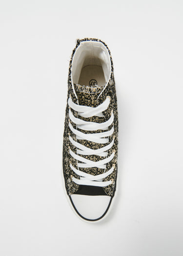 Baskets montantes en toile fantaisie Noir