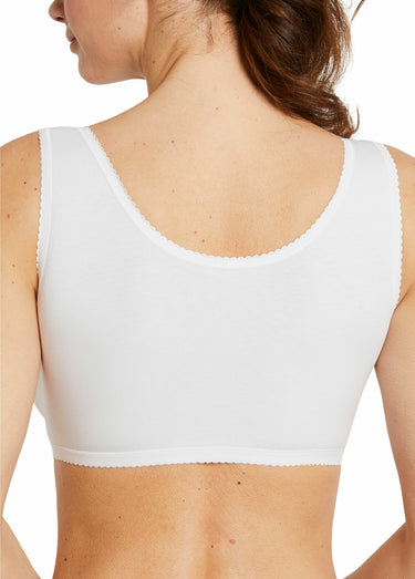 Brassière en coton extensible Blanc
