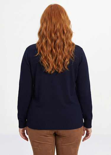 Gilet boutonné maille épaisse Marine