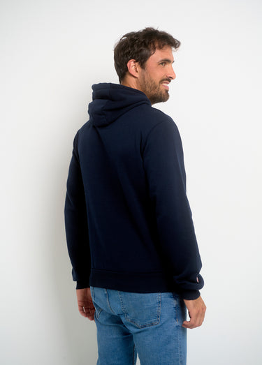 Sweat à capuche drapeaux poche kangourou Marine