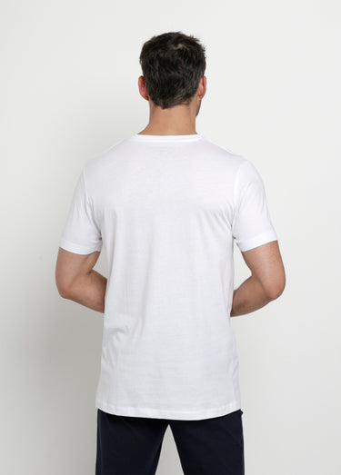 T-shirts col V manches courtes, essentiel Blanc