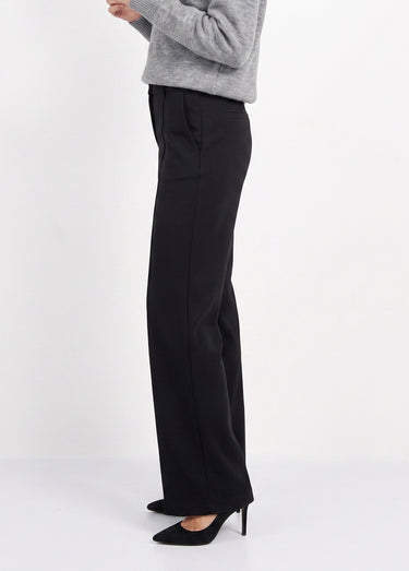 Pantalon structuré de ville maille milano unie Noir