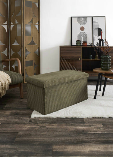 Pouf bouclette avec coffre de rangement 2B Vert