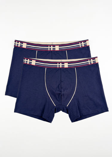 Boxer fermé coton stretch - lot de 2 Marine Lot2