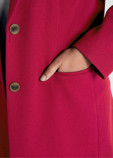 Manteau col tailleur aspect lainage Grenat