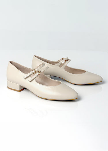 Ballerines babies à brides, simili cuir Beige