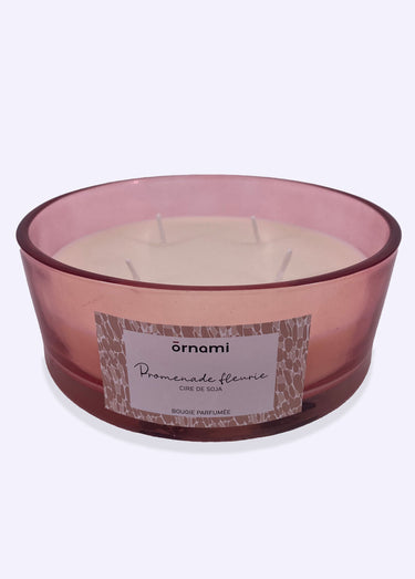 Bougie parfumée 4 mèches, Bouquet de Printemps Rose