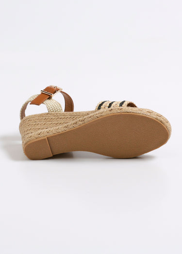 Espadrille fantaisie détails simili cuir Noir