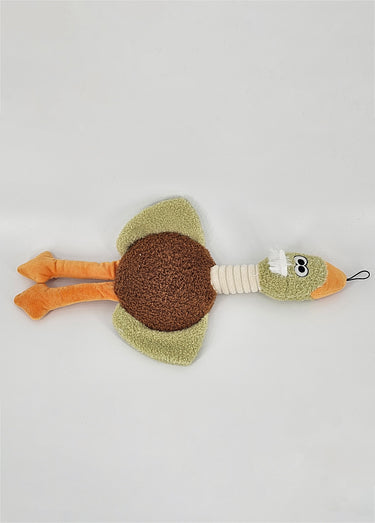 Jouet sonore peluche canard pour chien Vert