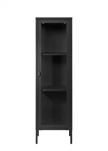 Armoire vitrée 1 porte en métal Noir