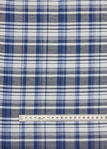 Coupon tissu carreaux écossais, Jodhpur Carreaux Bleu