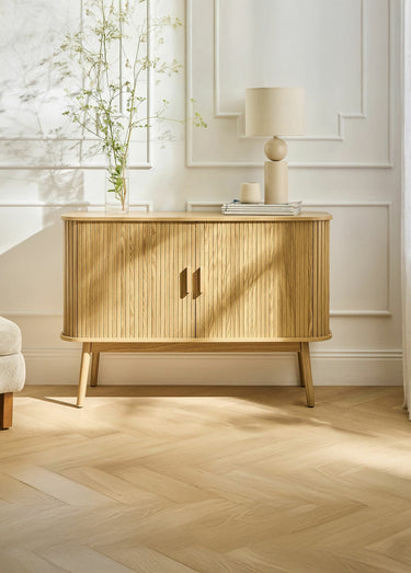ERNEST Buffet 2 portes coulissantes bois Naturel