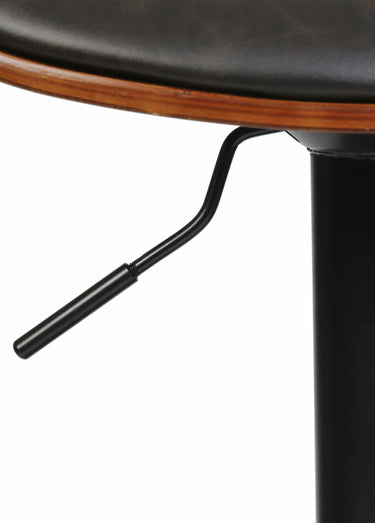 Chaise de bar simili cuir et bois Noir