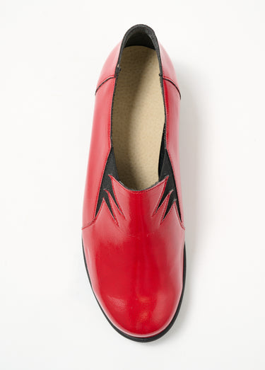 Mocassins souples élastiqués largeur confort Vernis Rouge