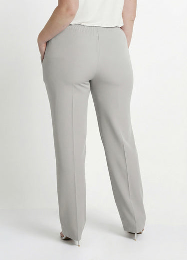 Pantalon droit taille semi-élastiquée Argent