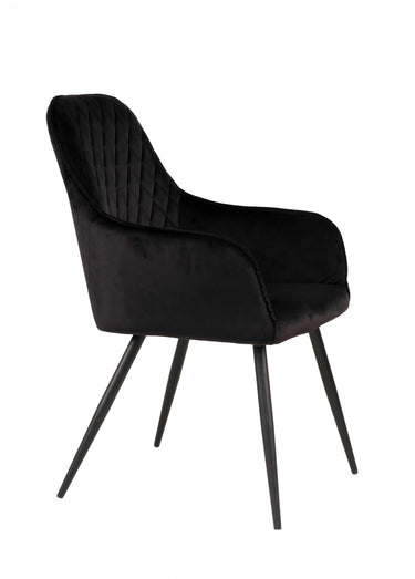 Fauteuils de salle à manger velours 4N Noir