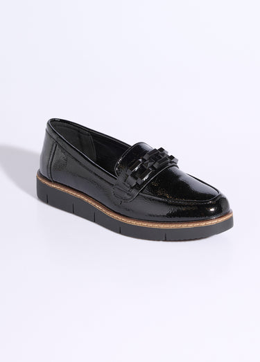 Mocassins semelle compensée style rock Noir